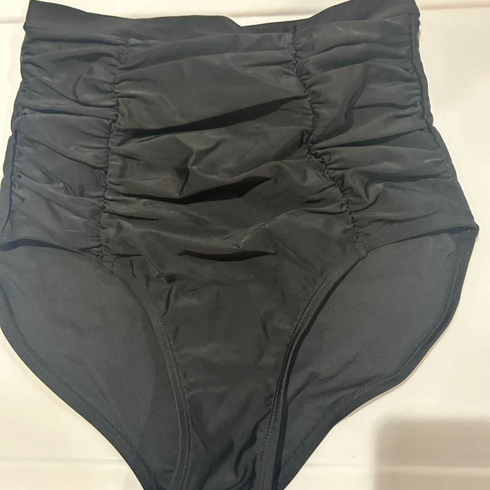Shapermint Black Ruched Swim Bottoms